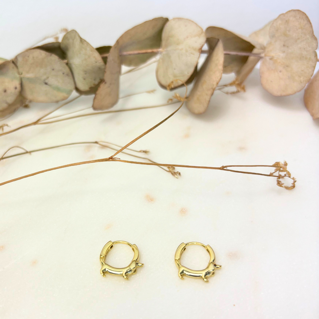 Dachshund hoop earrings
