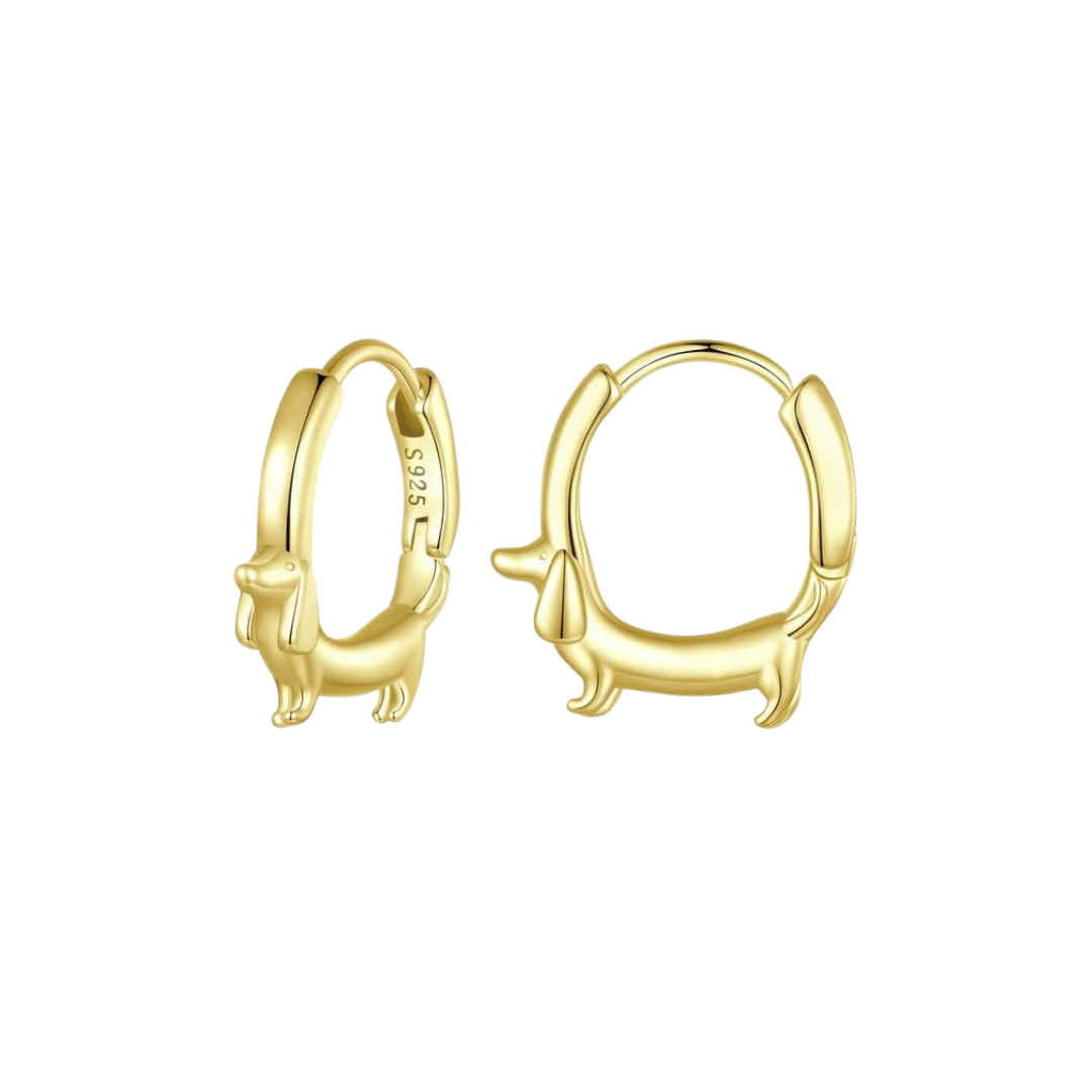 Boucles d'oreilles créoles teckel