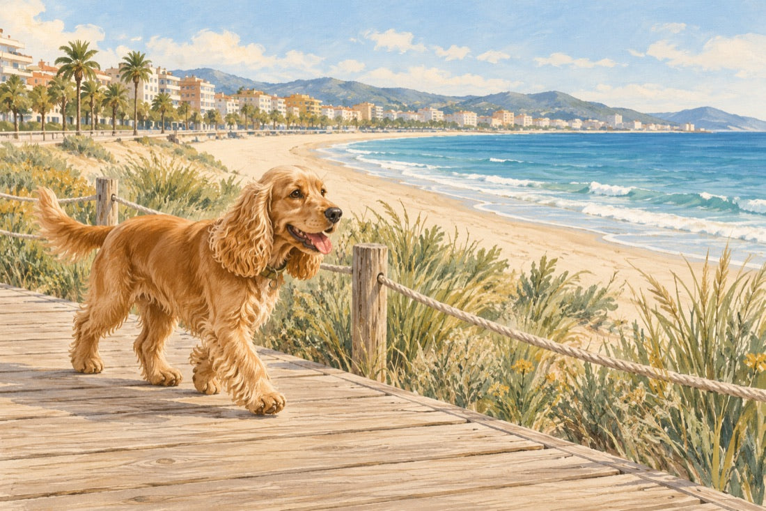 Ilustración de ambiente para planes con perro