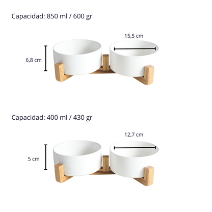 medidas comedero ceramico blanco